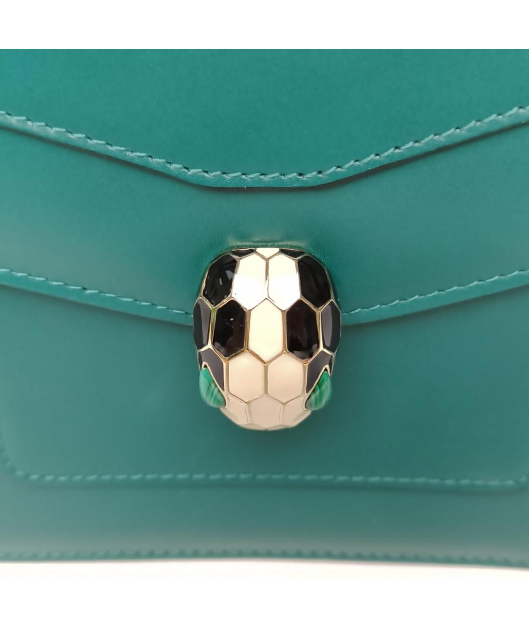 BVLGARI Зеленая кожаная сумка через плечо, фото 7