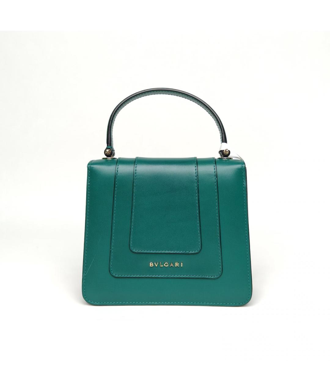 BVLGARI Зеленая кожаная сумка через плечо, фото 4