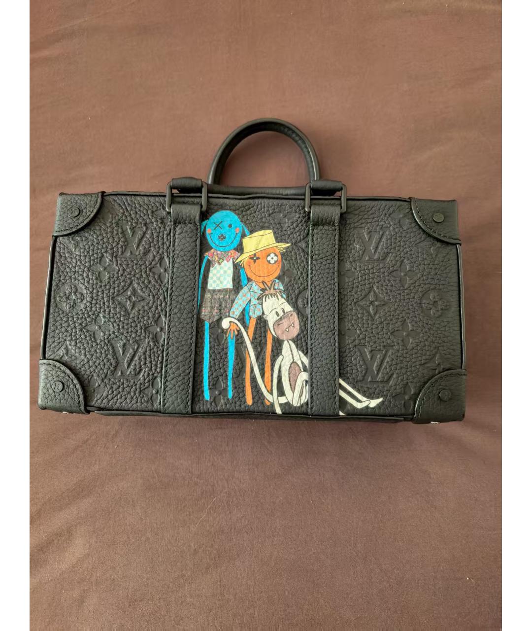 LOUIS VUITTON Черная кожаная сумка через плечо, фото 8