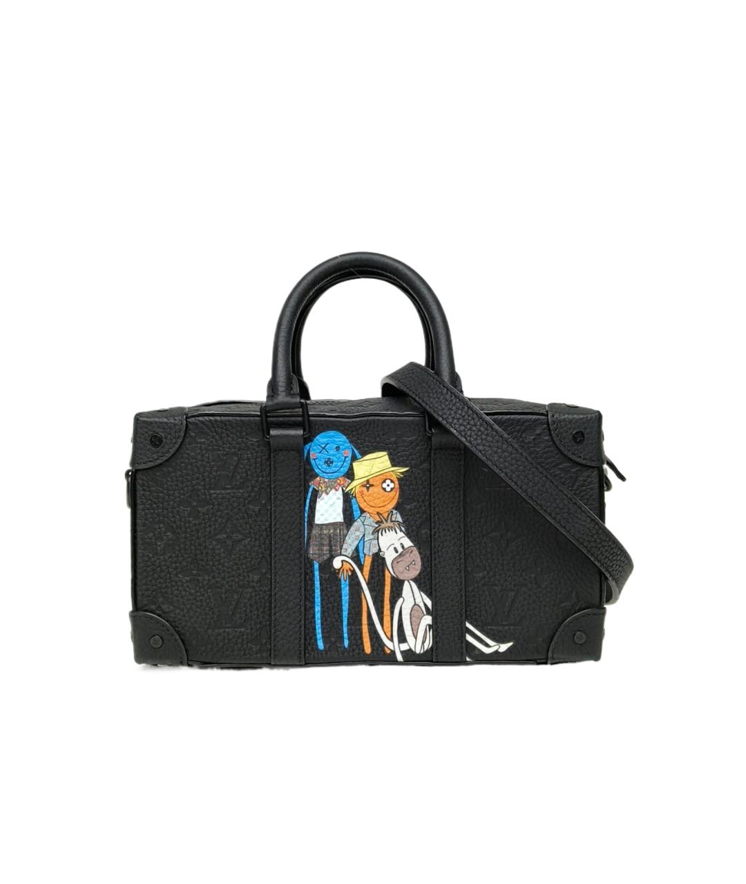 LOUIS VUITTON Черная кожаная сумка через плечо, фото 9