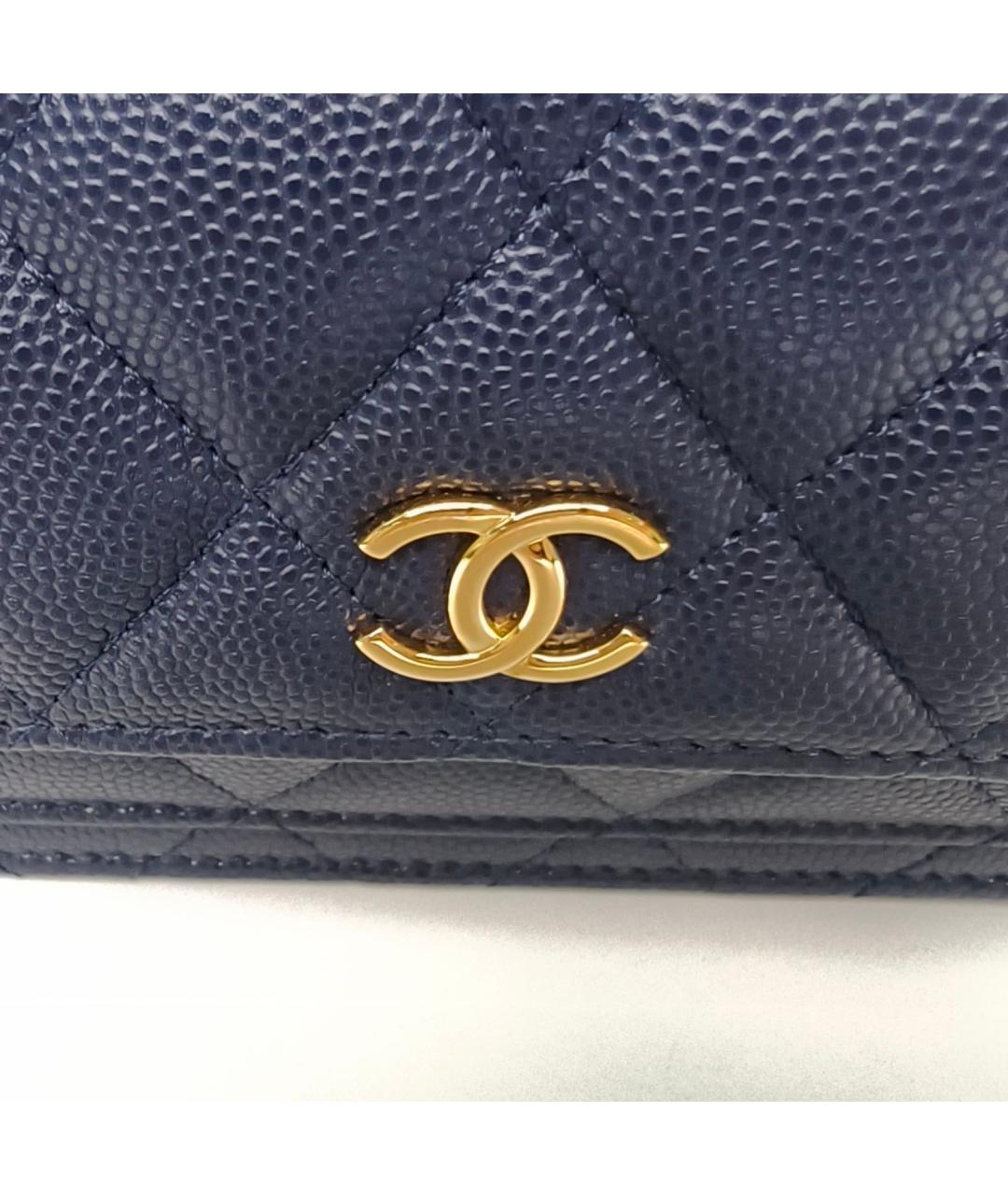 CHANEL Синяя кожаная сумка через плечо, фото 8