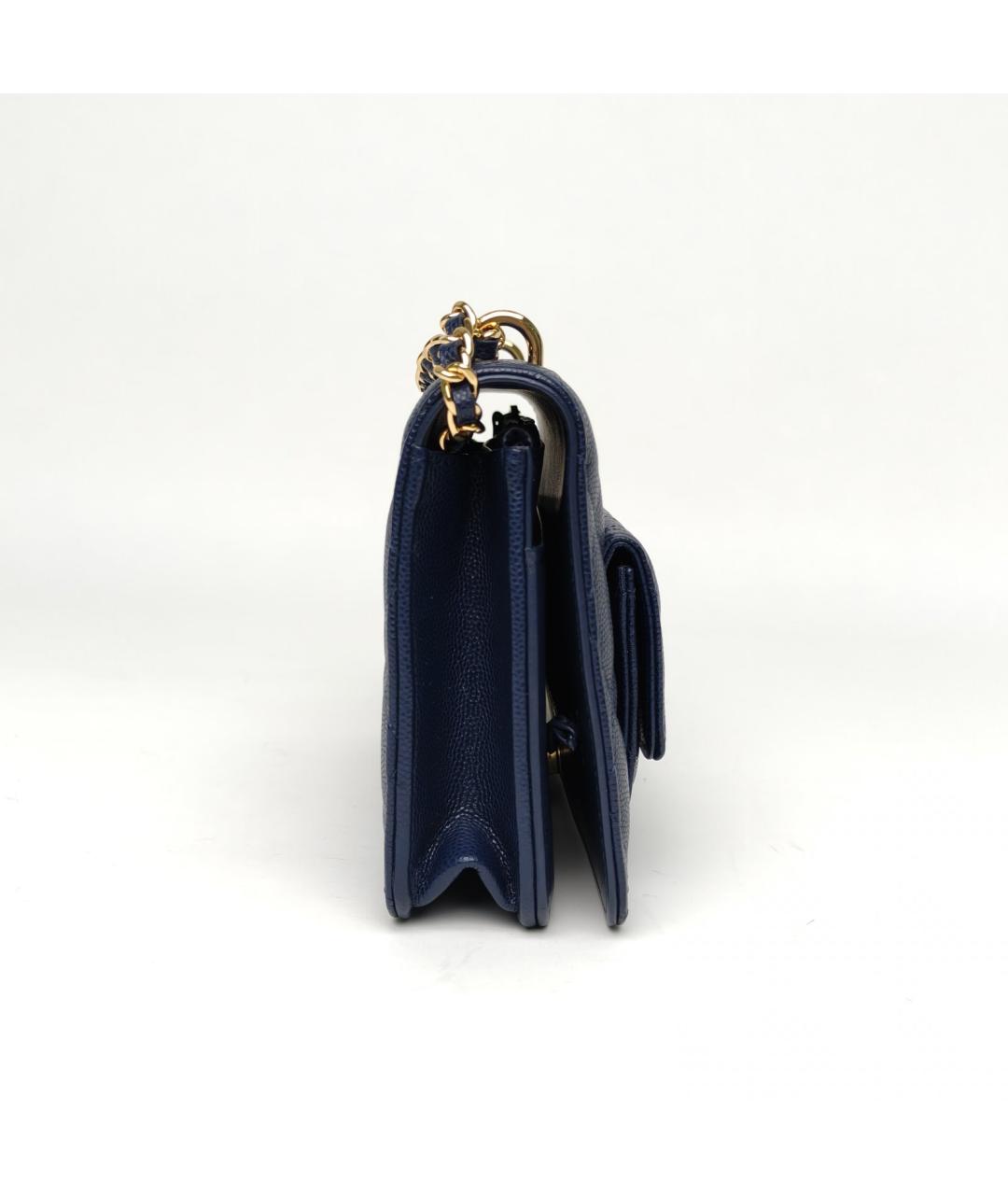 CHANEL Синяя кожаная сумка через плечо, фото 5