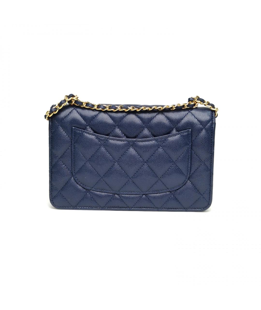 CHANEL Синяя кожаная сумка через плечо, фото 4