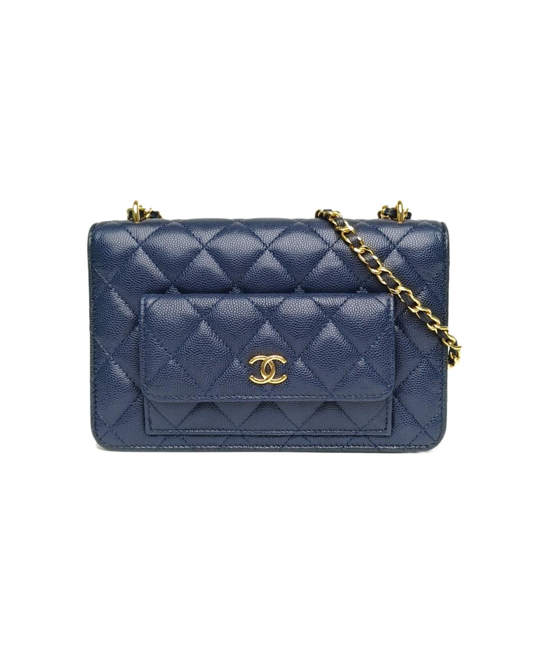 CHANEL Синяя кожаная сумка через плечо, фото 10