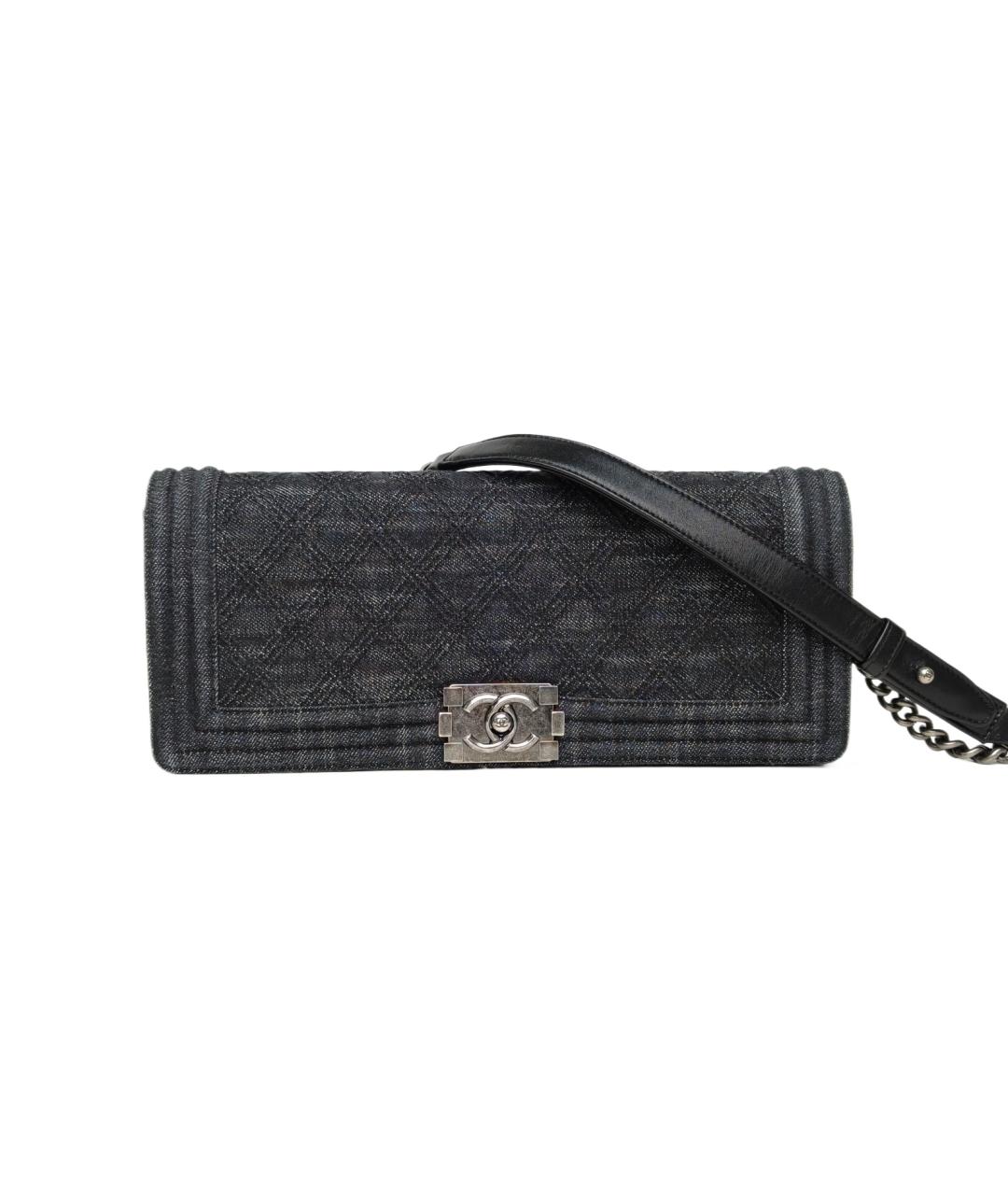 CHANEL Черная деним сумка через плечо, фото 10