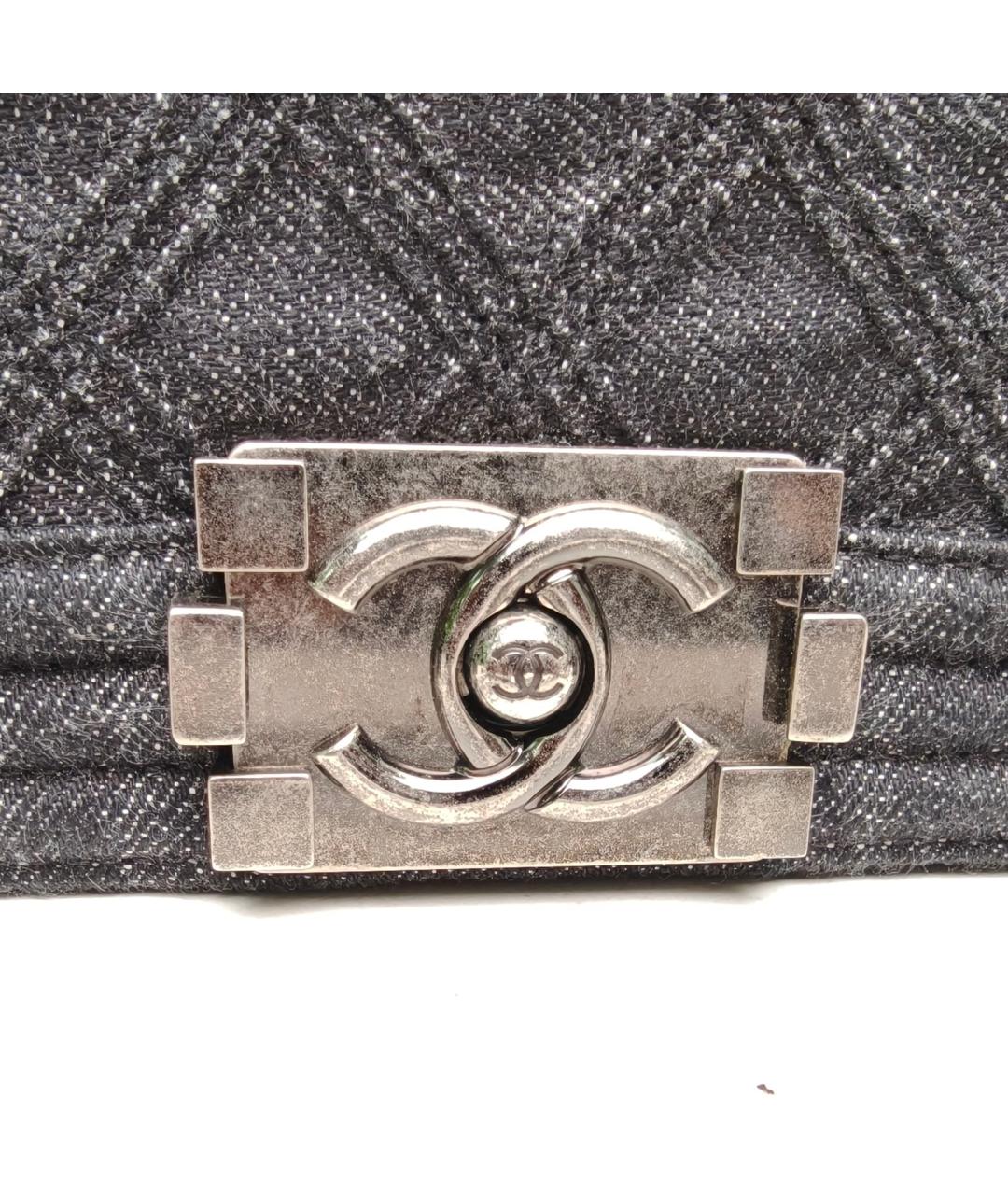 CHANEL Черная деним сумка через плечо, фото 6