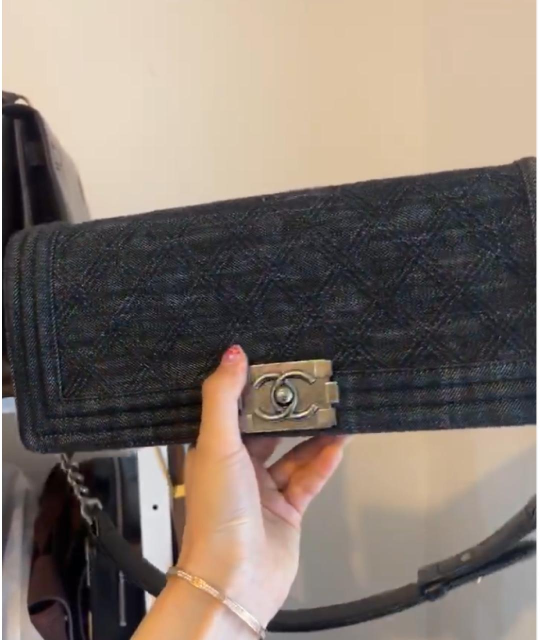 CHANEL Черная деним сумка через плечо, фото 9