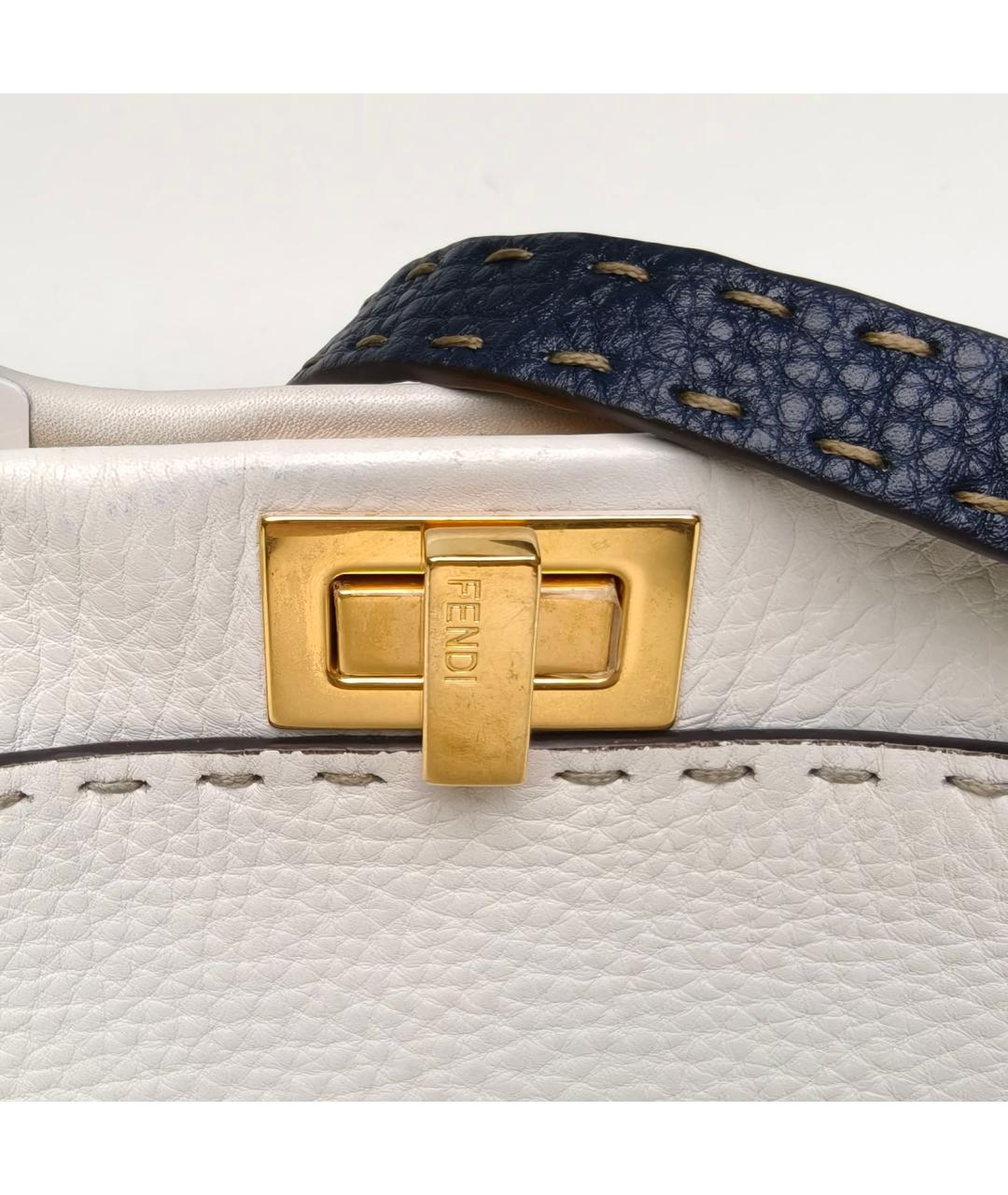 FENDI Белая кожаная сумка через плечо, фото 7