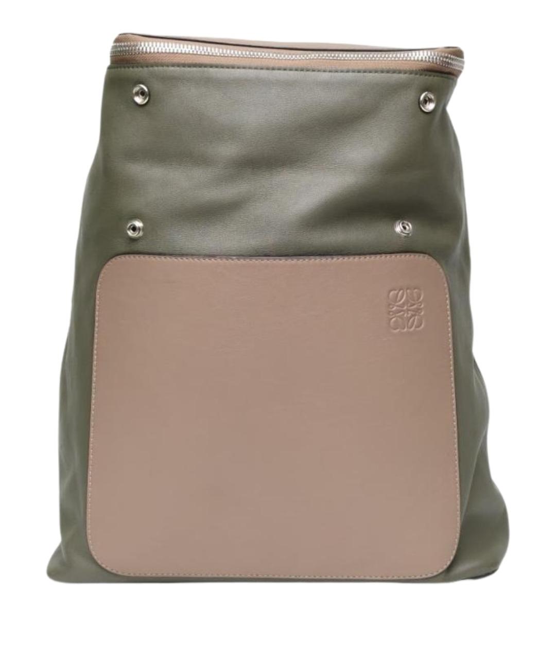 LOEWE Коричневый кожаный рюкзак, фото 1