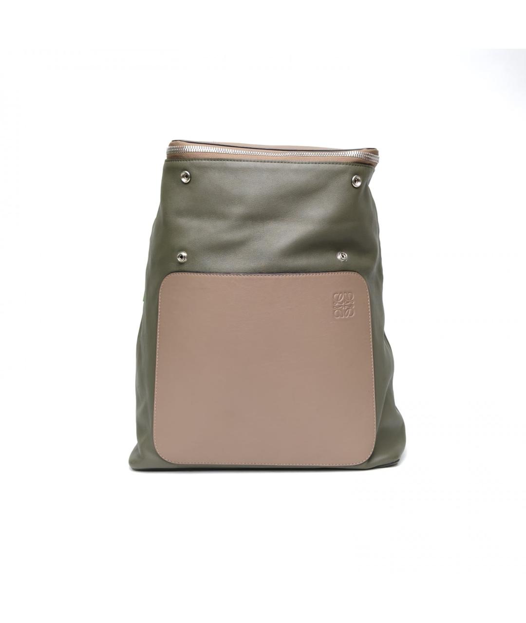 LOEWE Коричневый кожаный рюкзак, фото 2