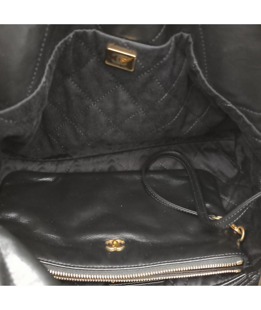 CHANEL Черная кожаная сумка тоут, фото 9