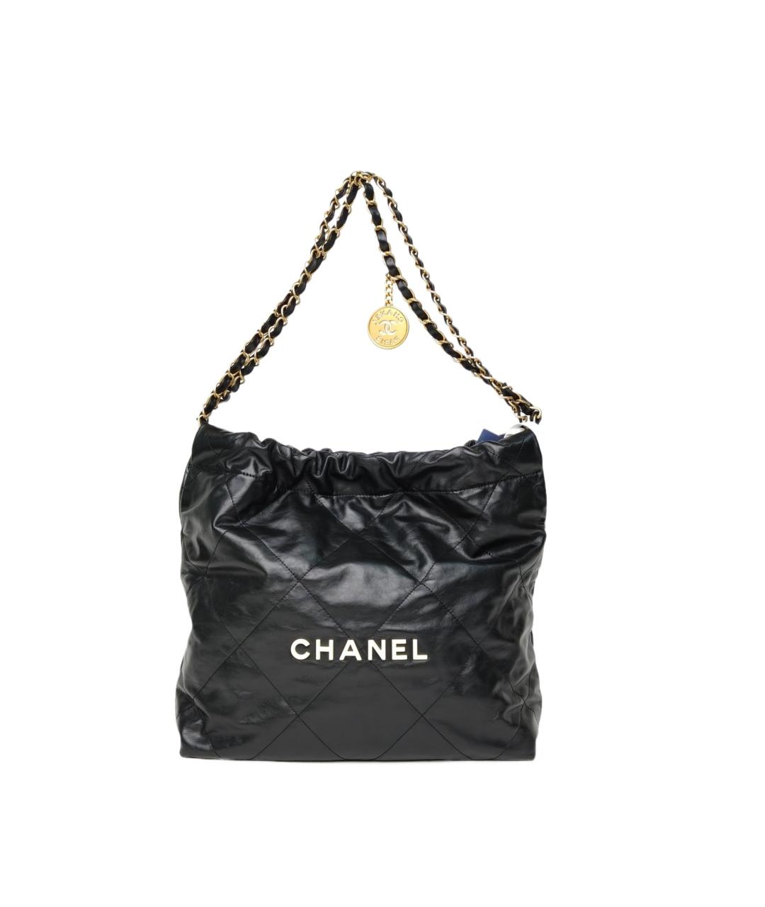 CHANEL Черная кожаная сумка тоут, фото 10