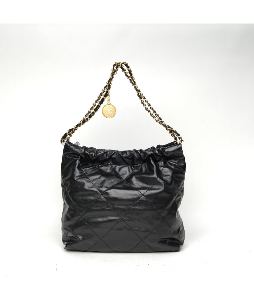 CHANEL Черная кожаная сумка тоут, фото 5