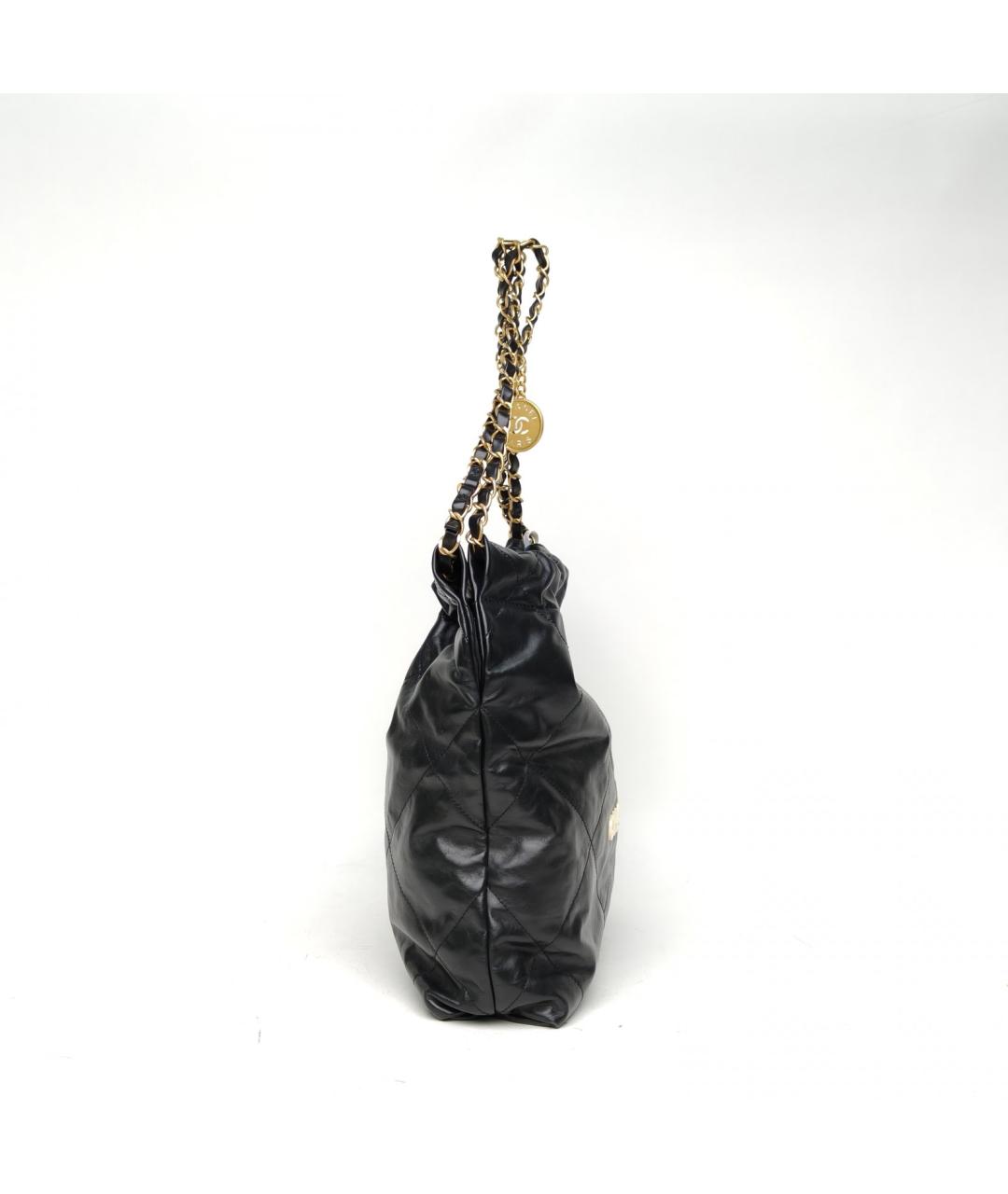 CHANEL Черная кожаная сумка тоут, фото 6