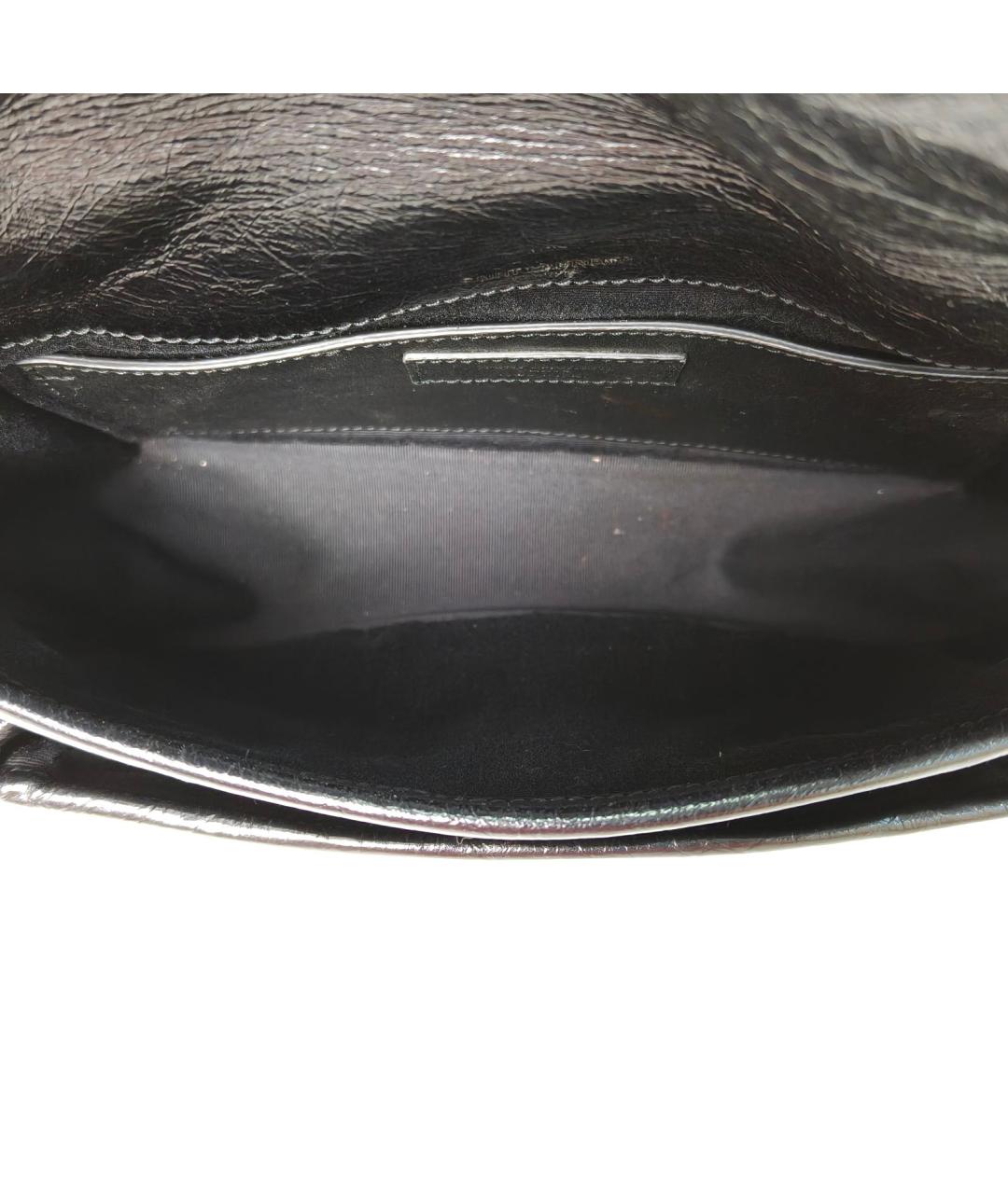 SAINT LAURENT Черная кожаная сумка через плечо, фото 8