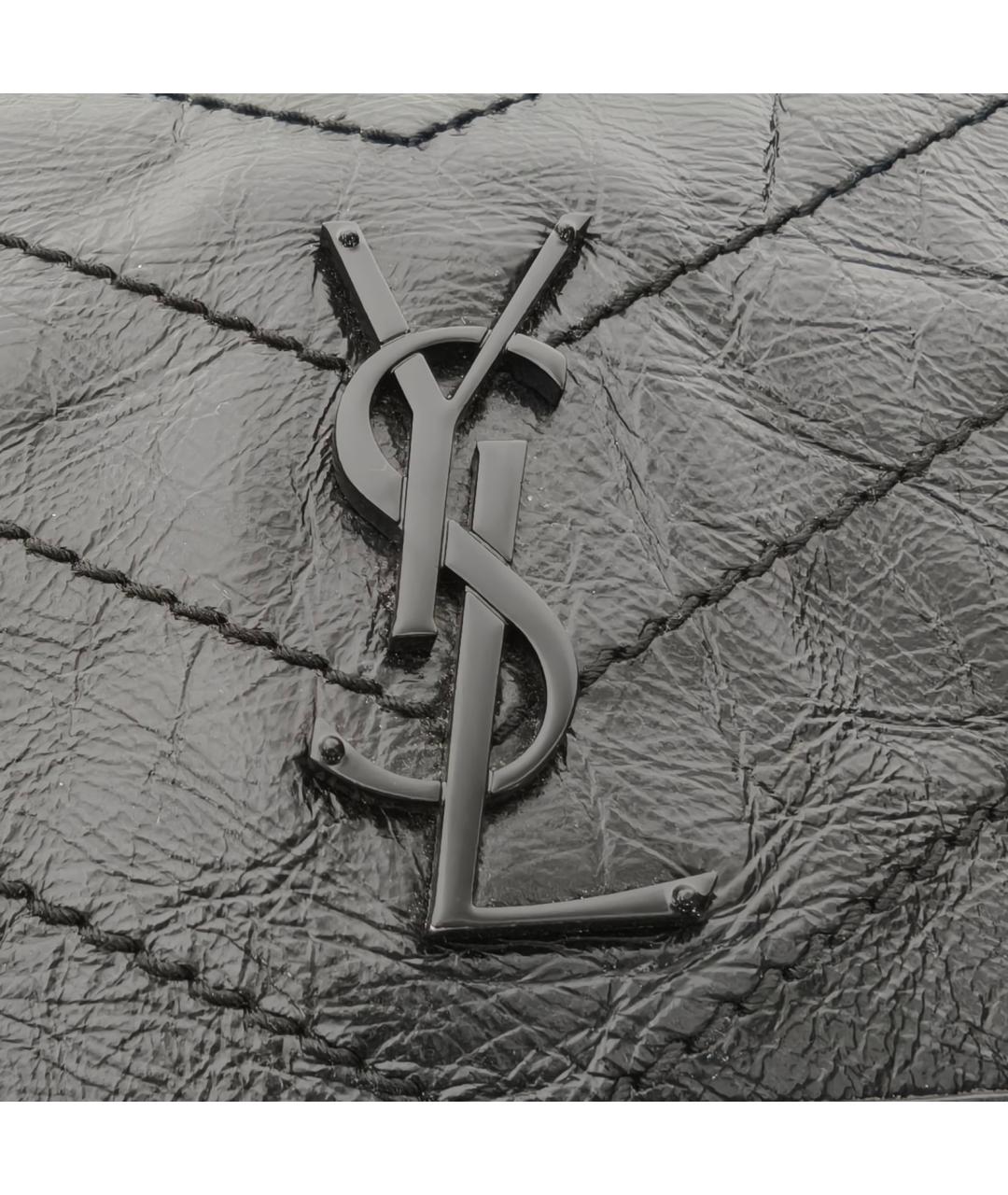 SAINT LAURENT Черная кожаная сумка через плечо, фото 7