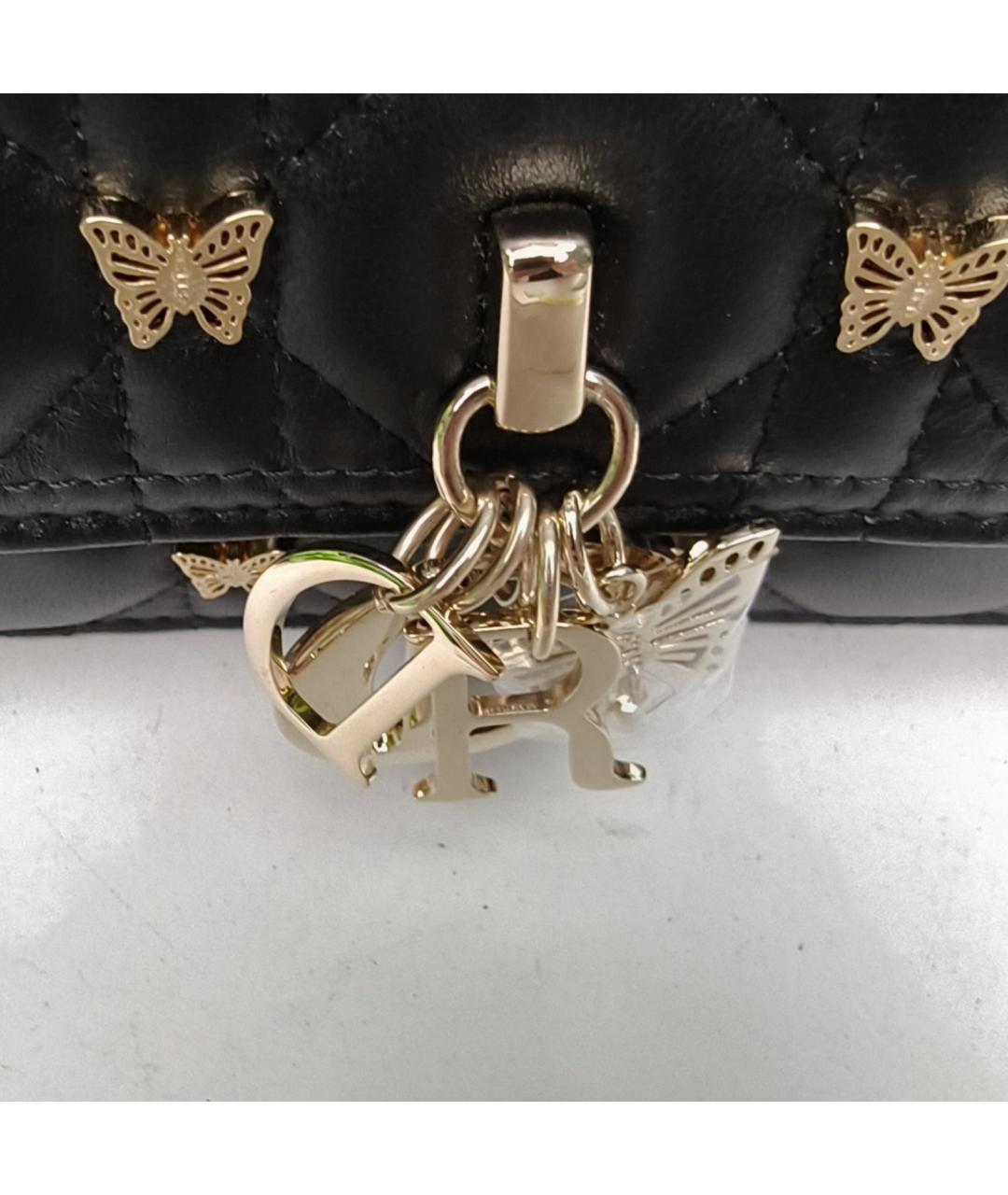 CHRISTIAN DIOR Черная кожаная сумка через плечо, фото 7