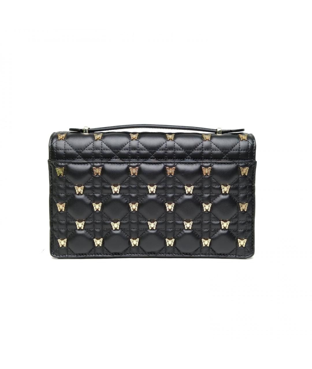 CHRISTIAN DIOR Черная кожаная сумка через плечо, фото 4