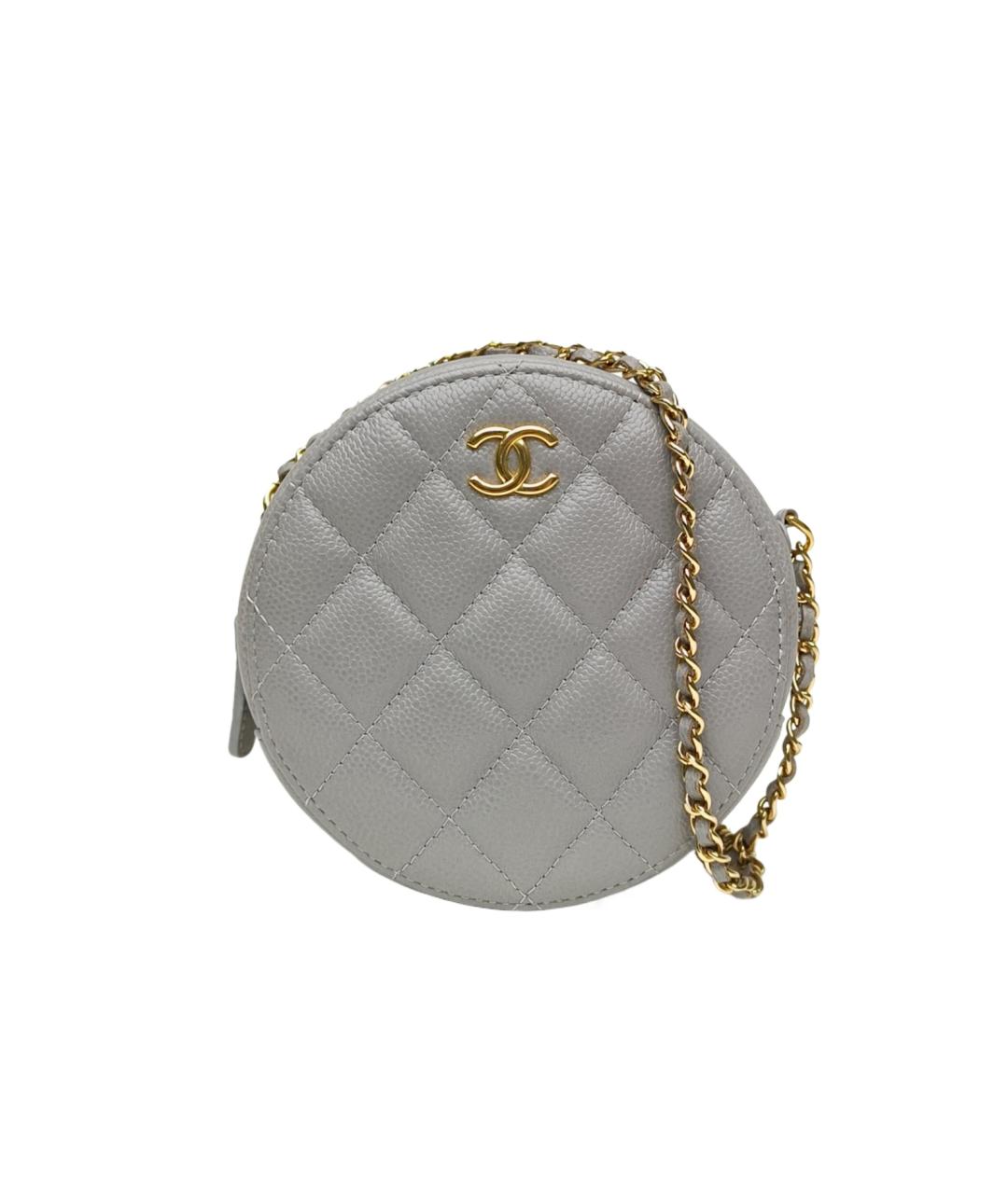 CHANEL Серая кожаная сумка через плечо, фото 10