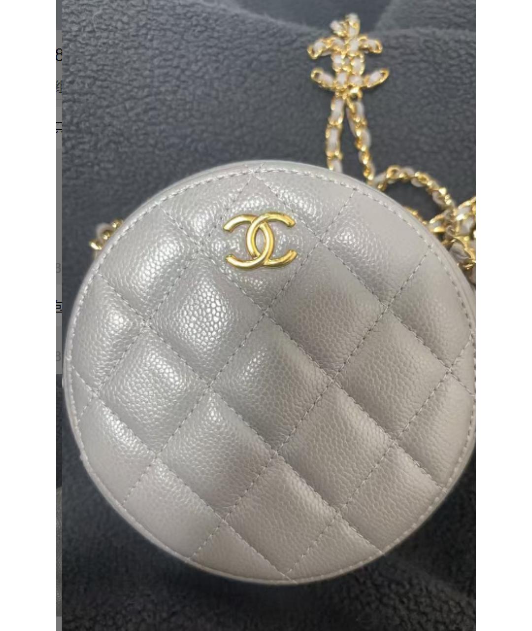 CHANEL Серая кожаная сумка через плечо, фото 9