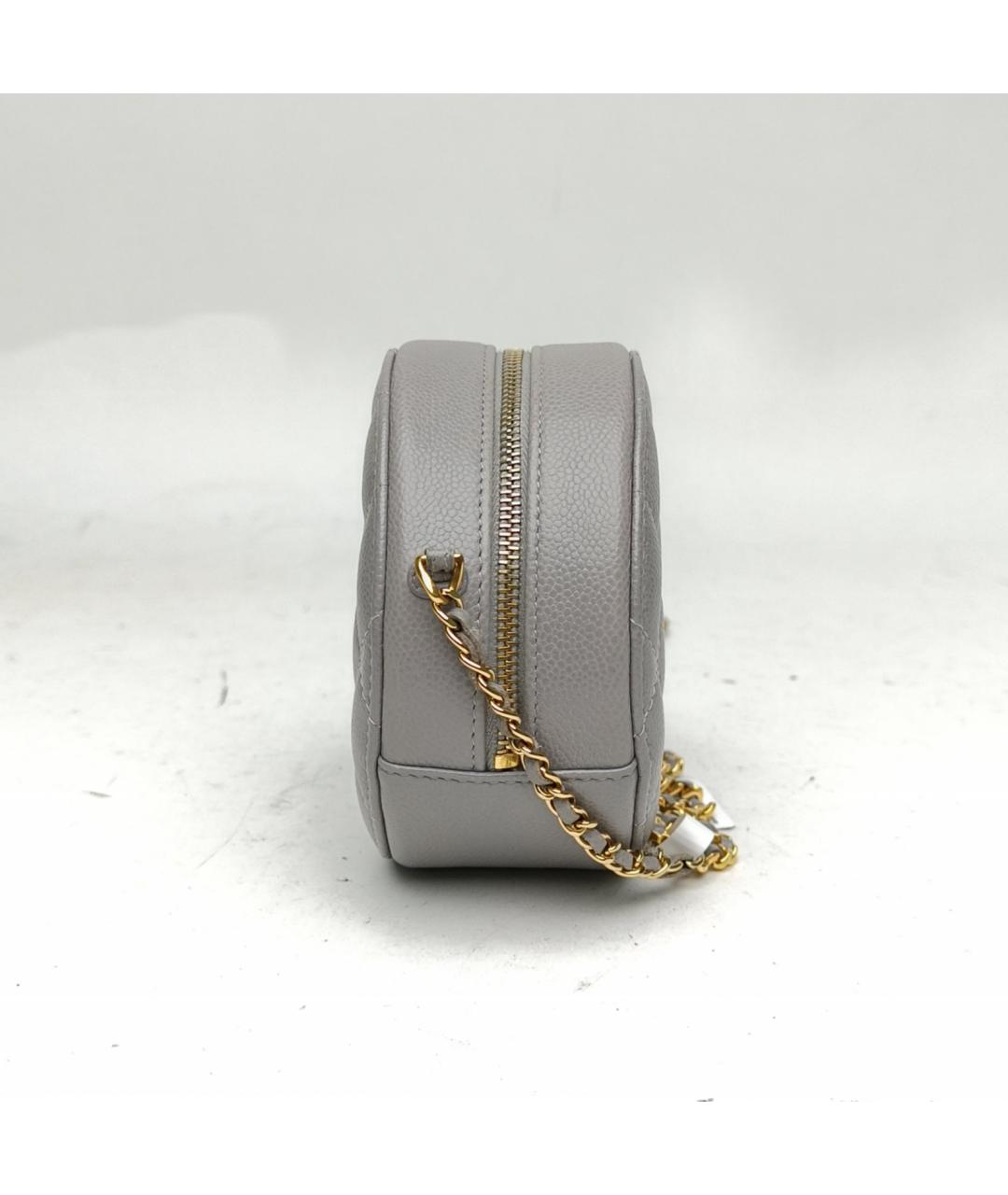 CHANEL Серая кожаная сумка через плечо, фото 3