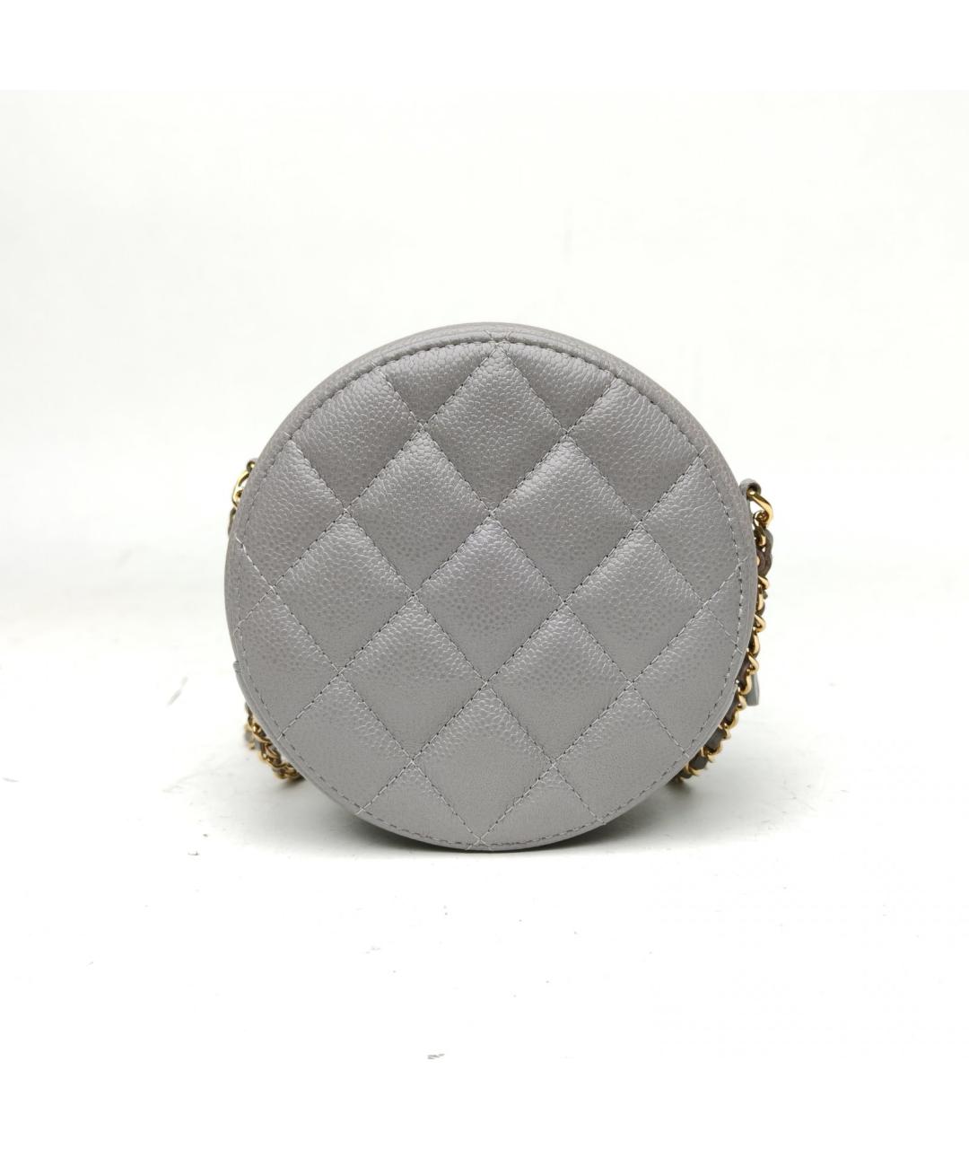 CHANEL Серая кожаная сумка через плечо, фото 4