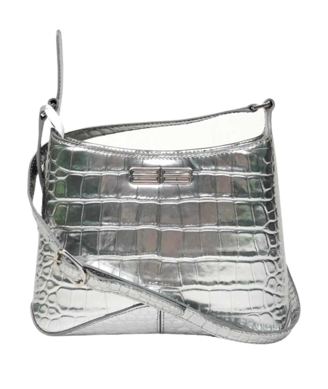 BALENCIAGA Серебряная кожаная сумка через плечо, фото 1