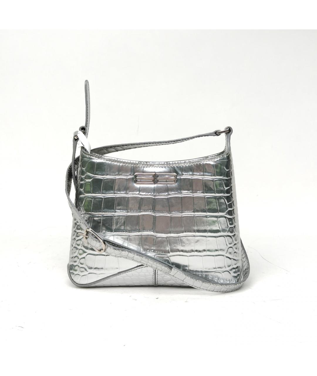 BALENCIAGA Серебряная кожаная сумка через плечо, фото 2