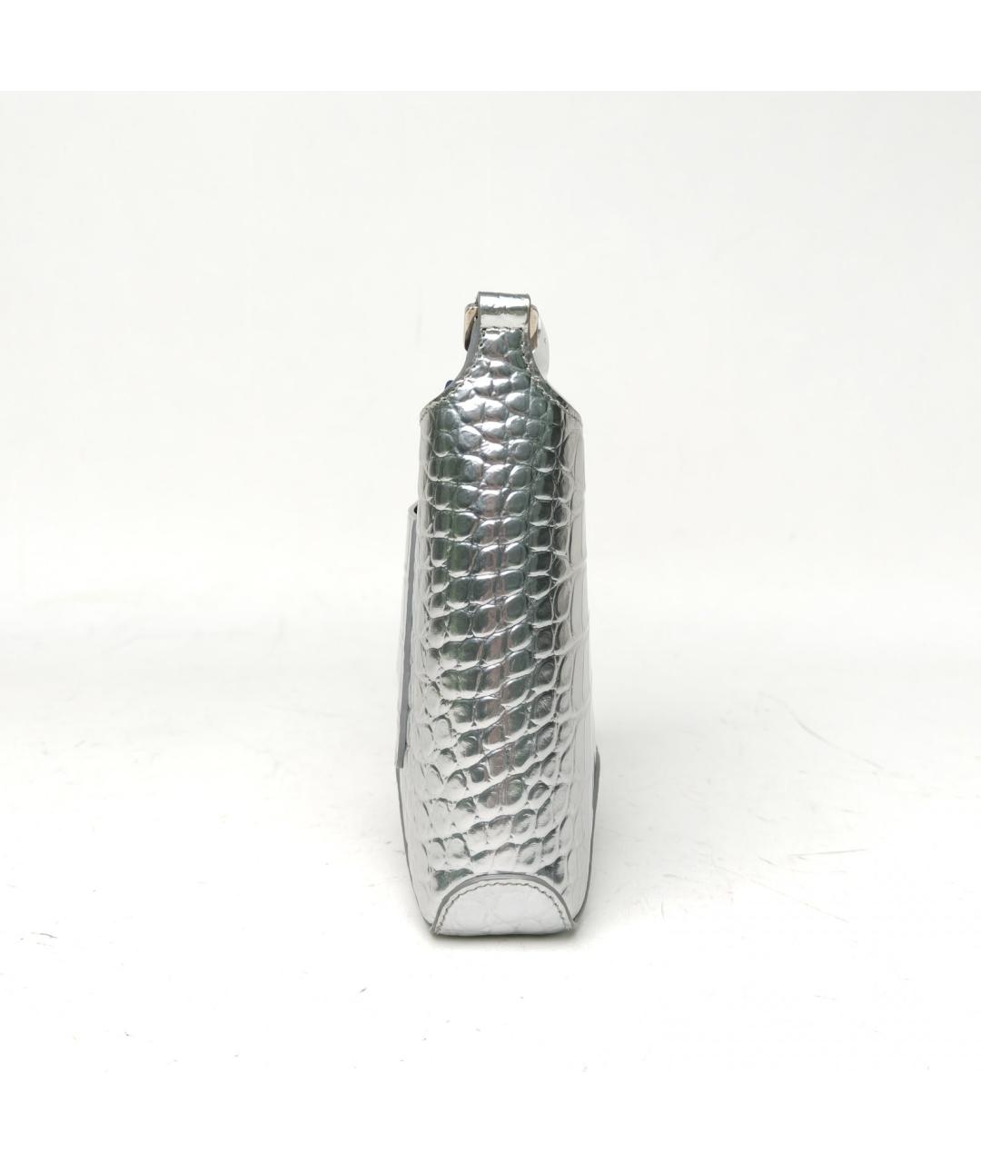 BALENCIAGA Серебряная кожаная сумка через плечо, фото 5