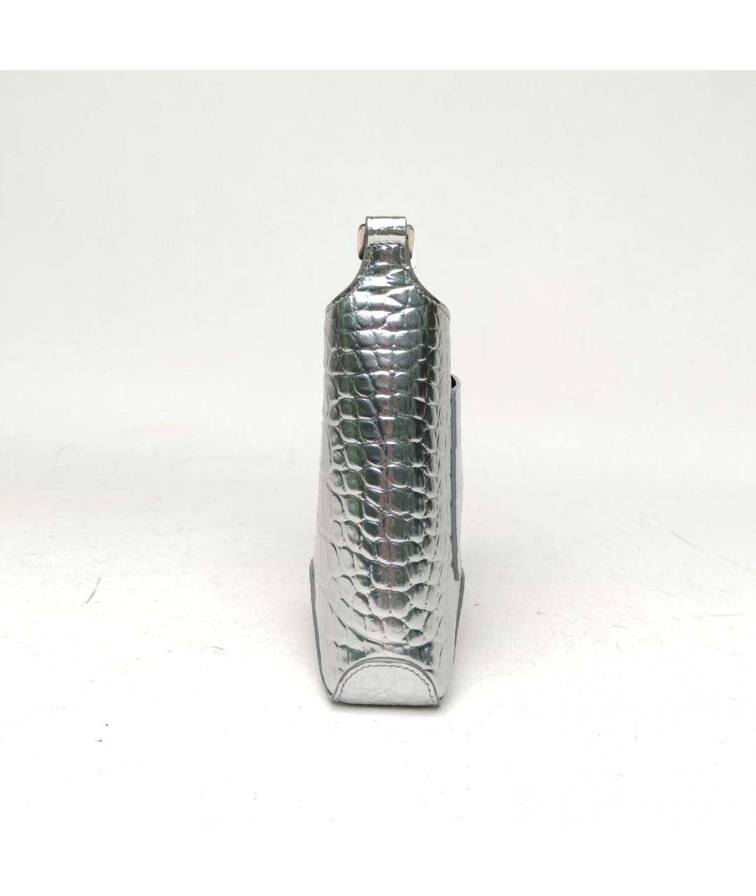 BALENCIAGA Серебряная кожаная сумка через плечо, фото 3