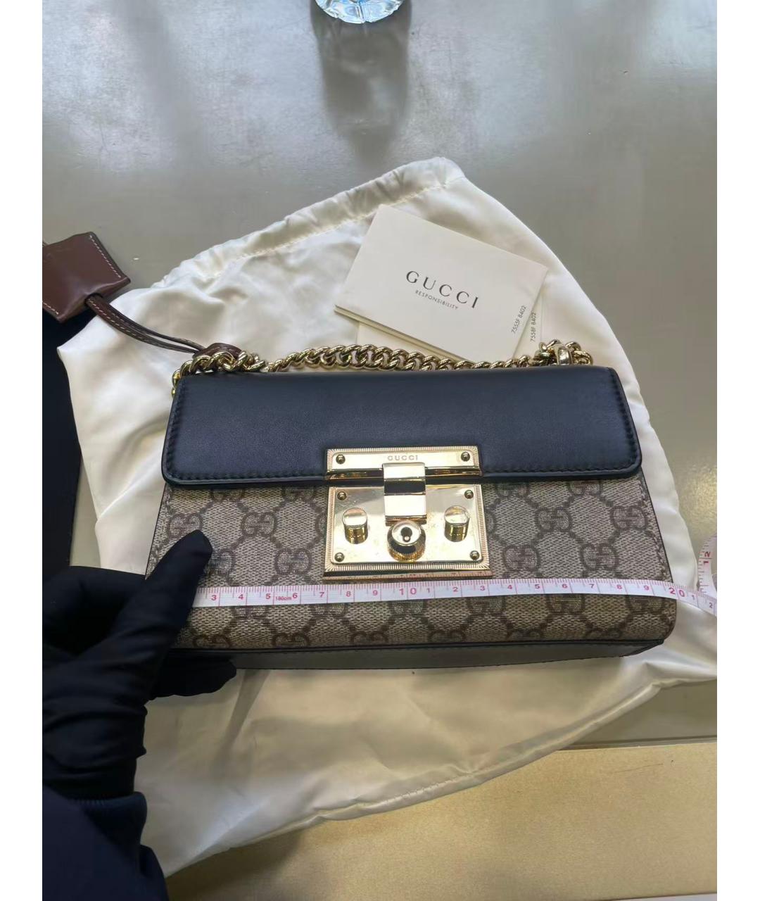 GUCCI Черная кожаная сумка через плечо, фото 9