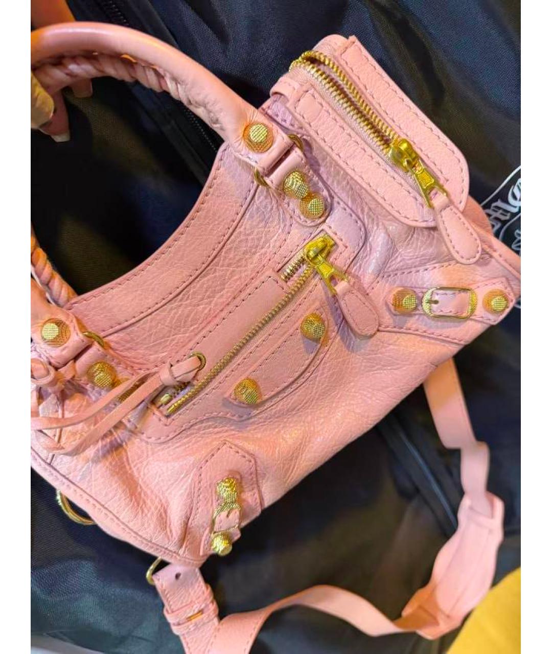 BALENCIAGA Розовая кожаная сумка через плечо, фото 7