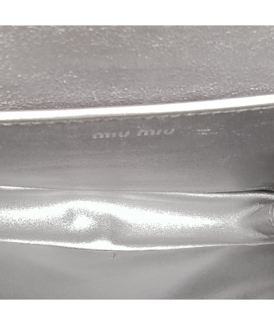 MIU MIU Серебряная кожаная сумка через плечо, фото 7