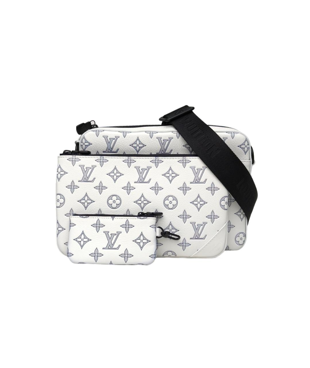 LOUIS VUITTON Белая кожаная сумка через плечо, фото 9