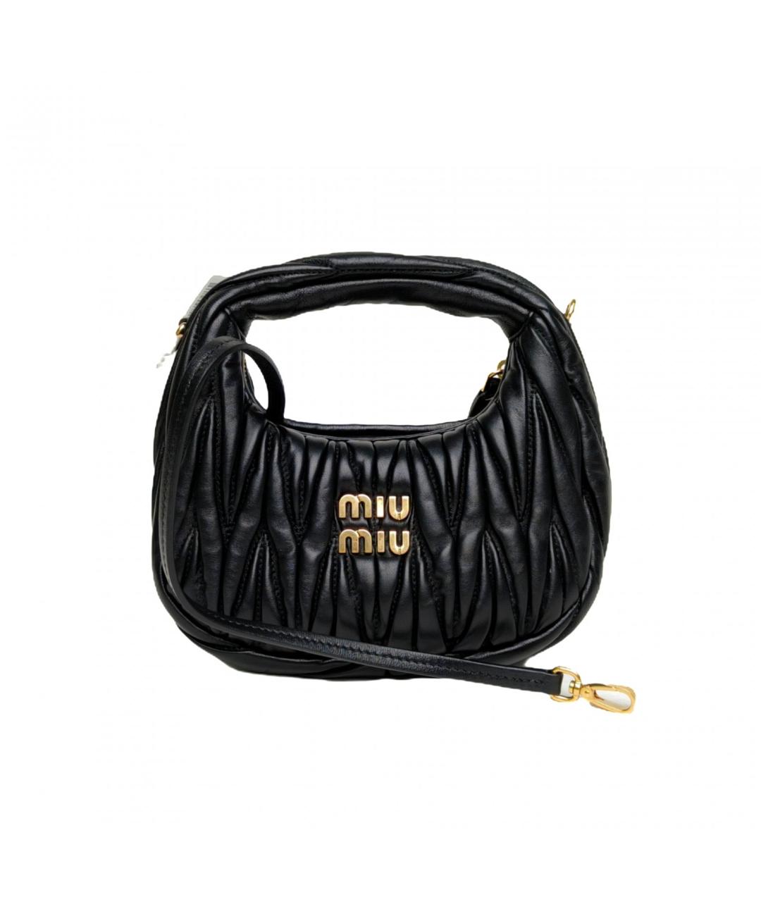 MIU MIU Черная кожаная сумка через плечо, фото 2