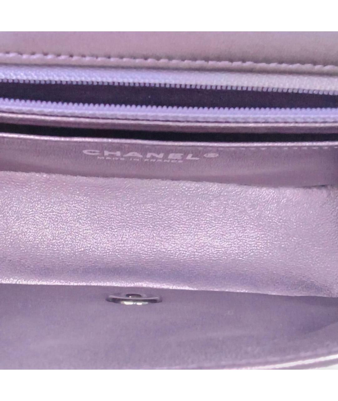 CHANEL Фиолетовая кожаная сумка через плечо, фото 7