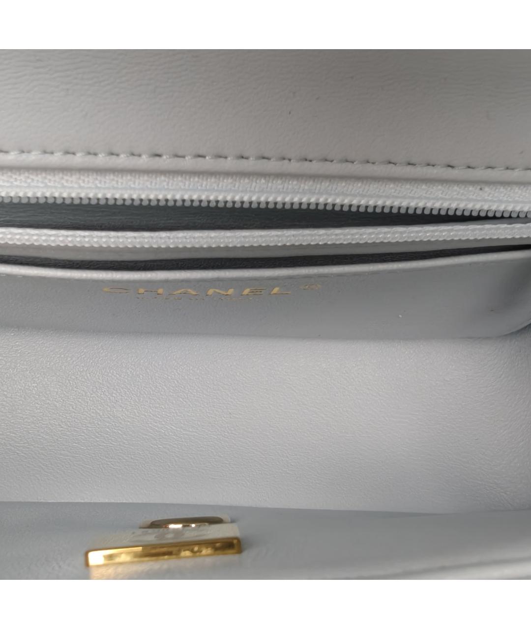 CHANEL Голубая кожаная сумка через плечо, фото 8