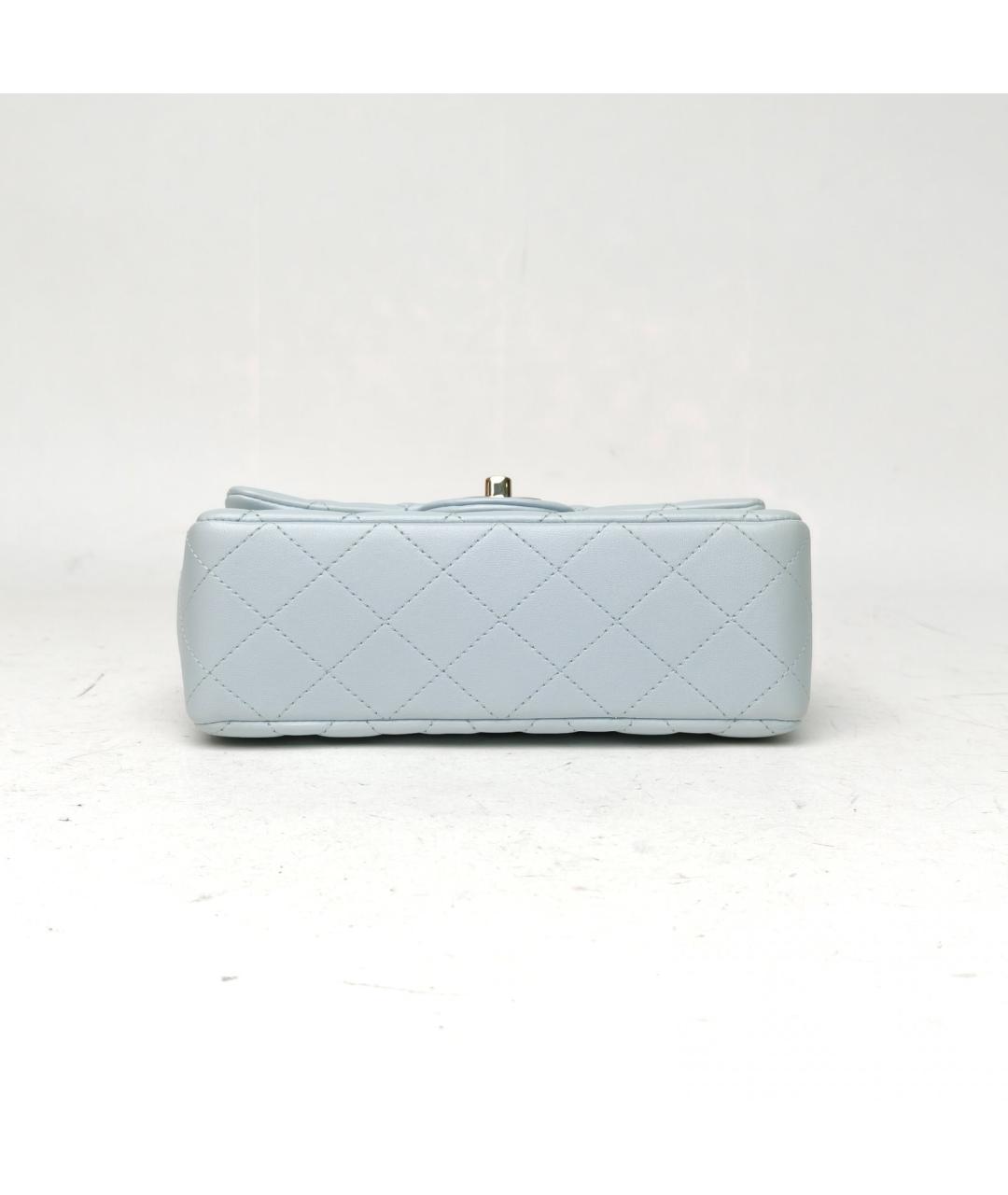 CHANEL Голубая кожаная сумка через плечо, фото 6