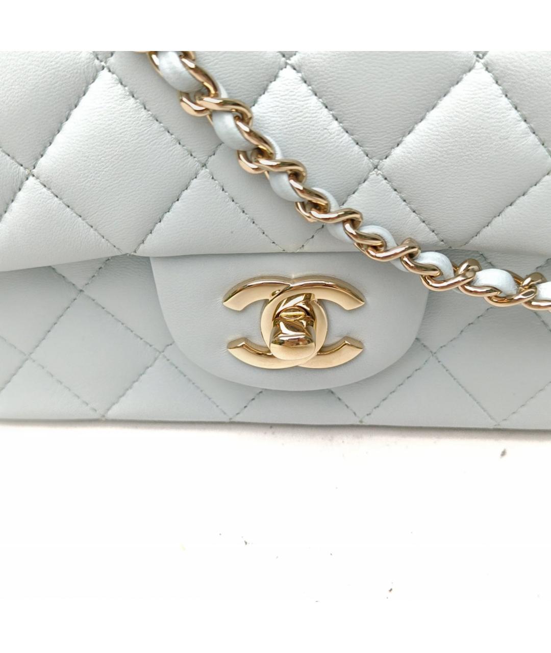 CHANEL Голубая кожаная сумка через плечо, фото 7