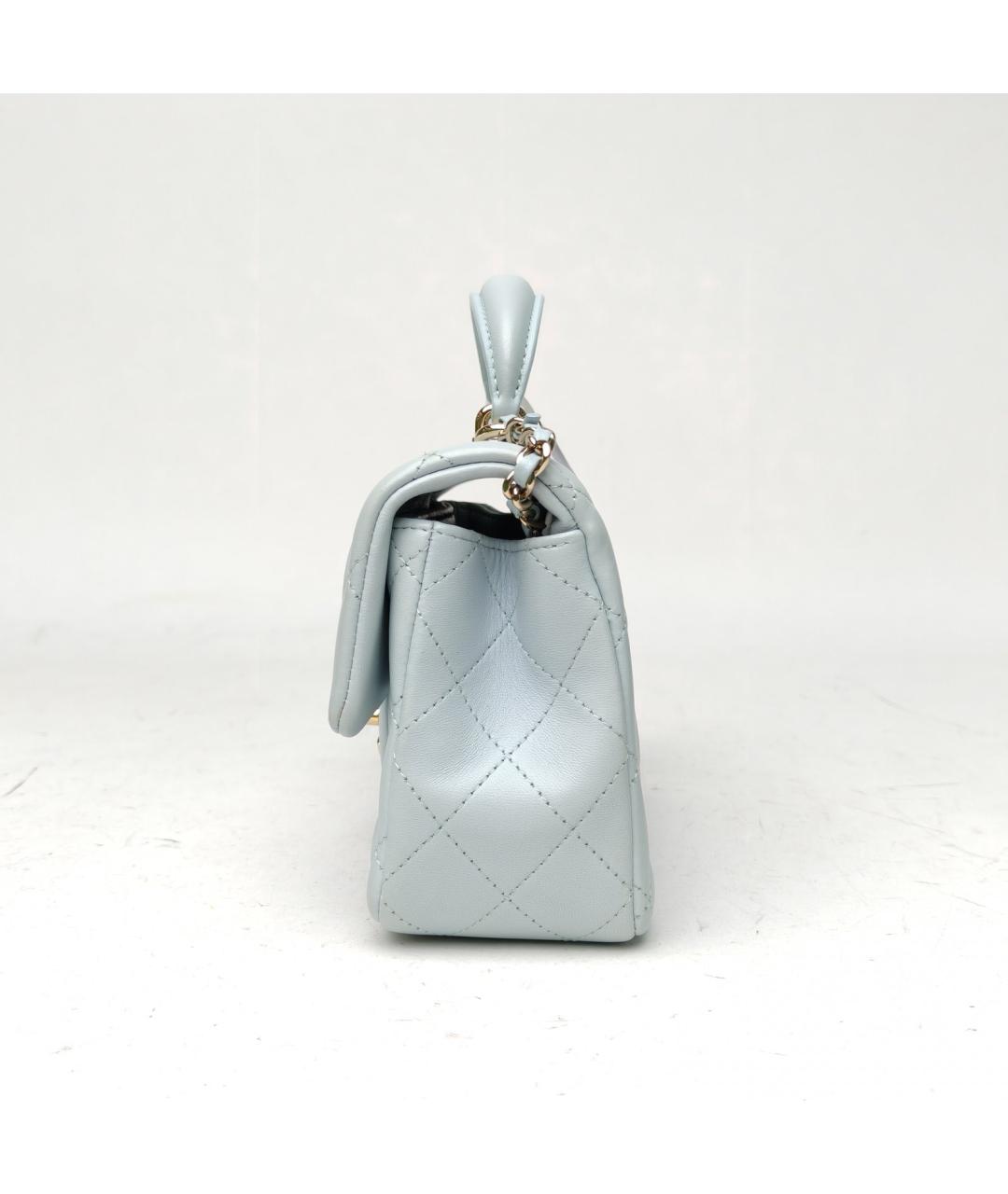 CHANEL Голубая кожаная сумка через плечо, фото 3
