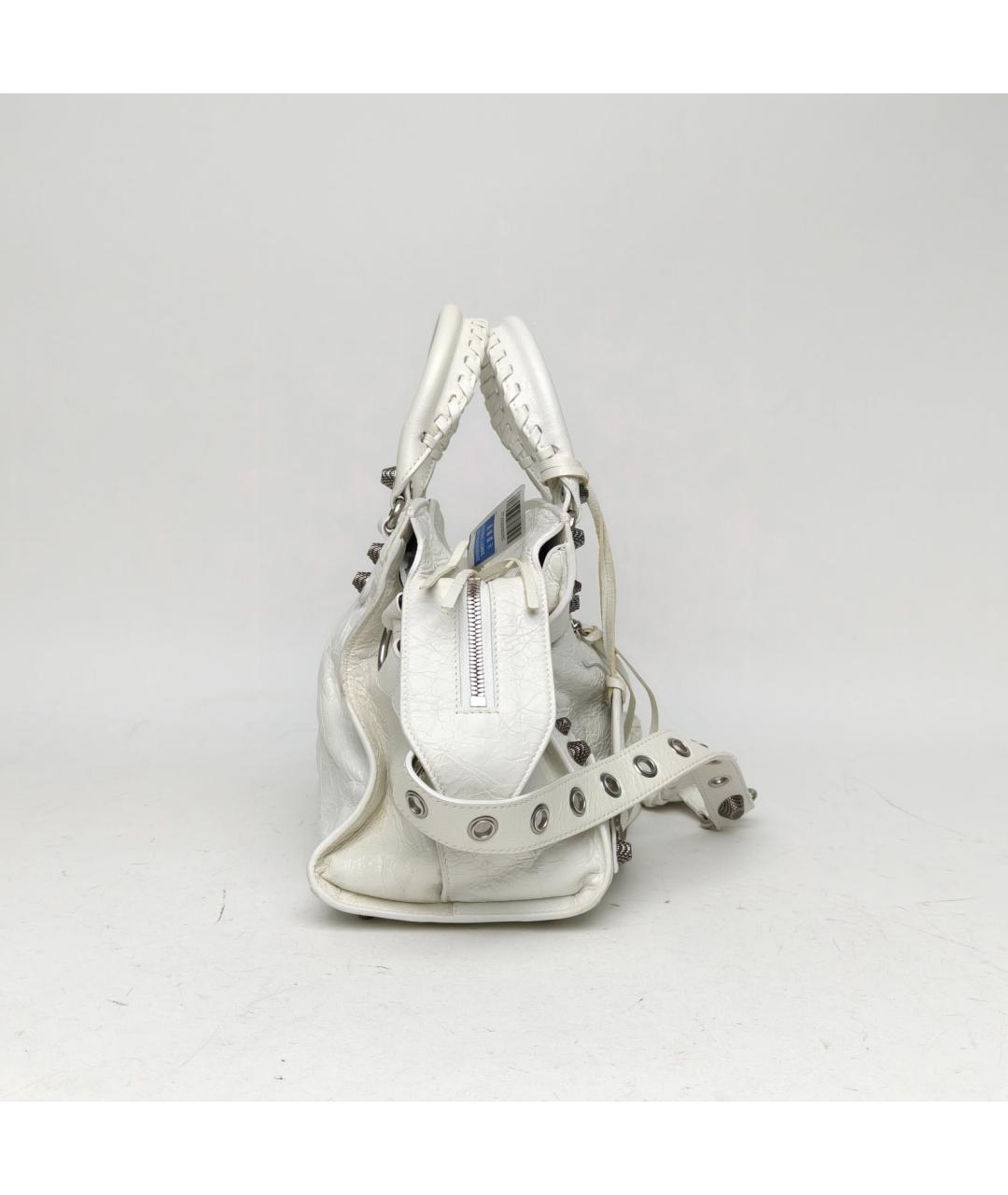 BALENCIAGA Белая кожаная сумка через плечо, фото 5