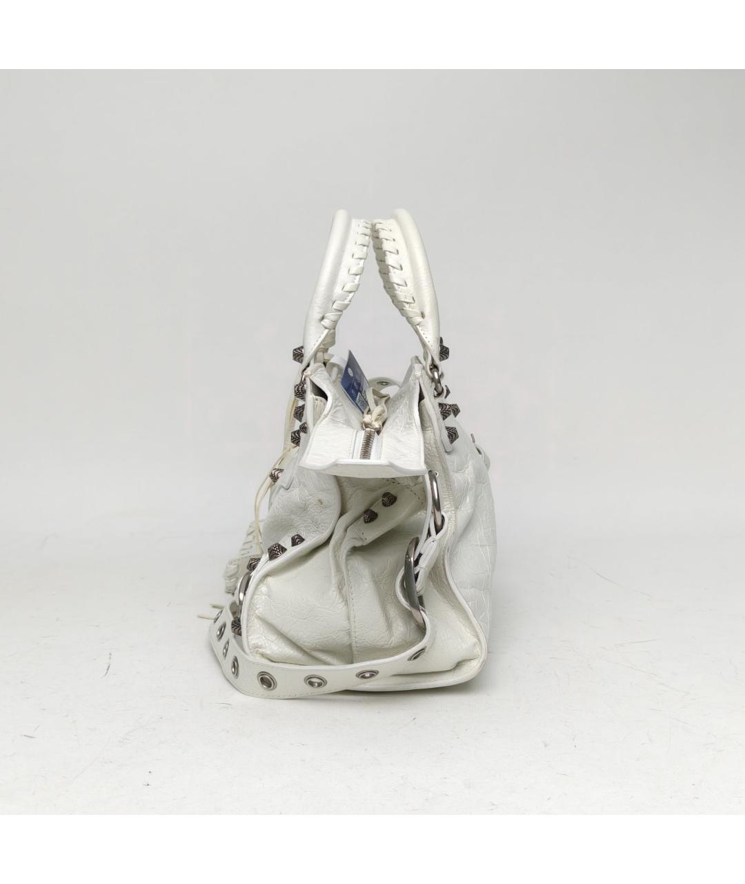 BALENCIAGA Белая кожаная сумка через плечо, фото 3