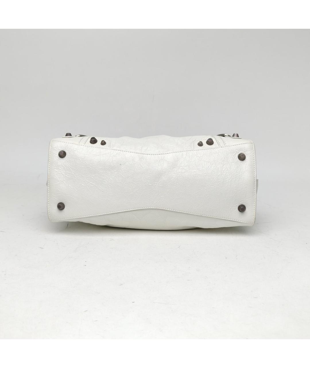 BALENCIAGA Белая кожаная сумка через плечо, фото 6