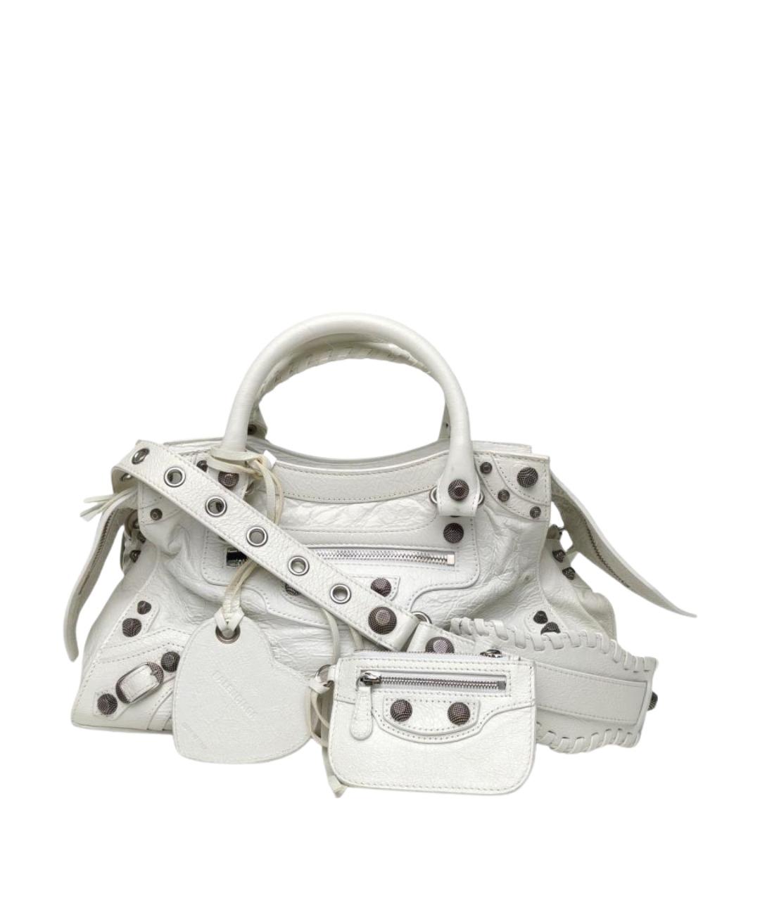 BALENCIAGA Белая кожаная сумка через плечо, фото 1