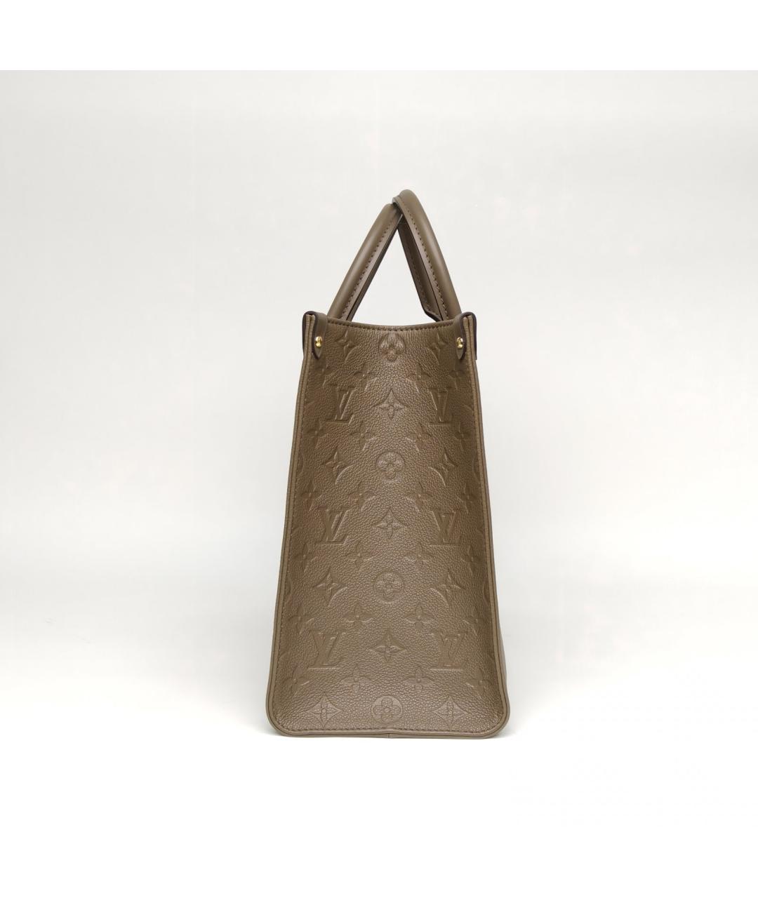 LOUIS VUITTON Коричневая кожаная сумка с короткими ручками, фото 3