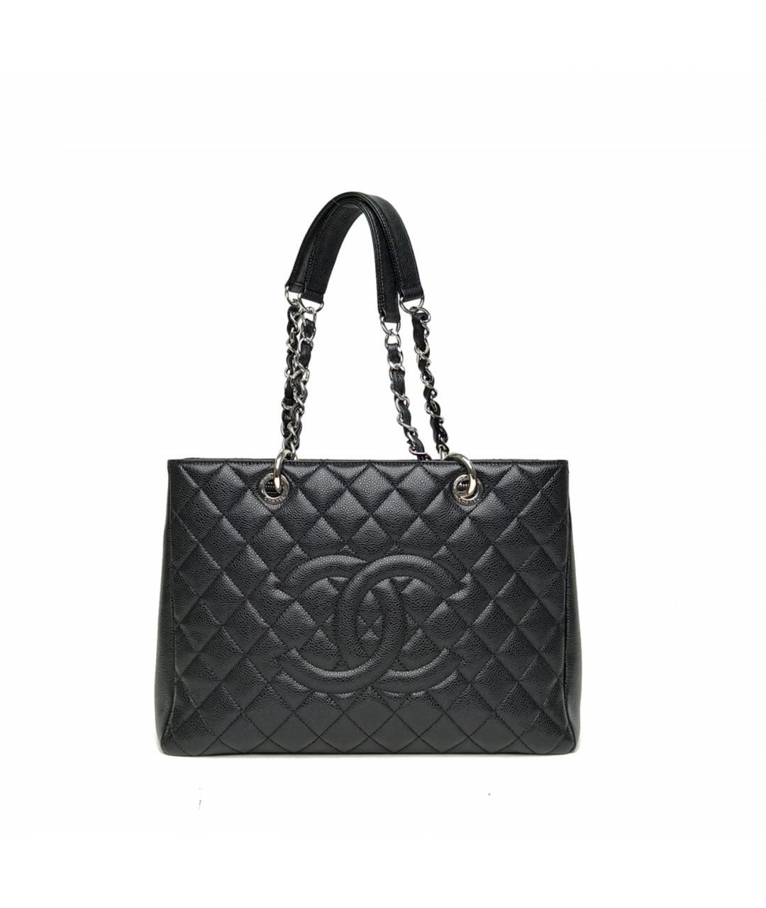 CHANEL Черная кожаная сумка тоут, фото 2