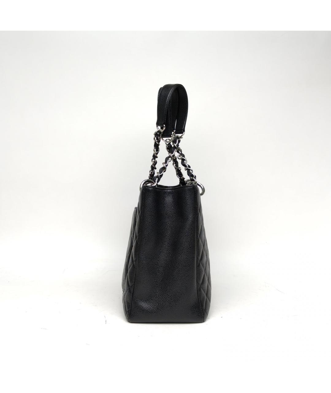 CHANEL Черная кожаная сумка тоут, фото 5