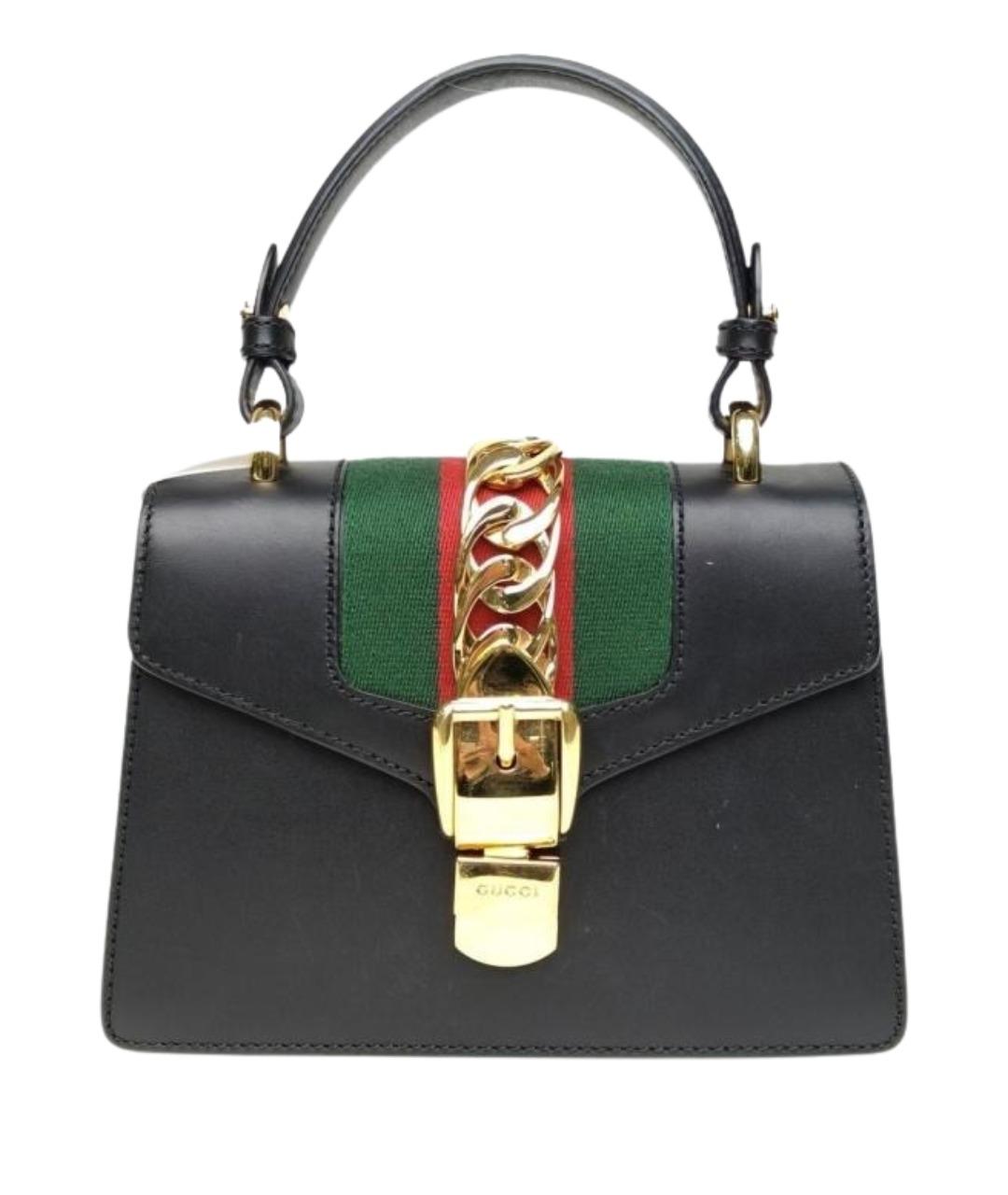 GUCCI Черная кожаная сумка через плечо, фото 1