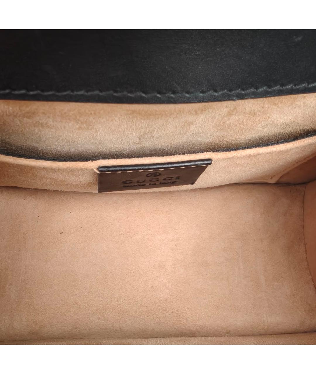 GUCCI Черная кожаная сумка через плечо, фото 8