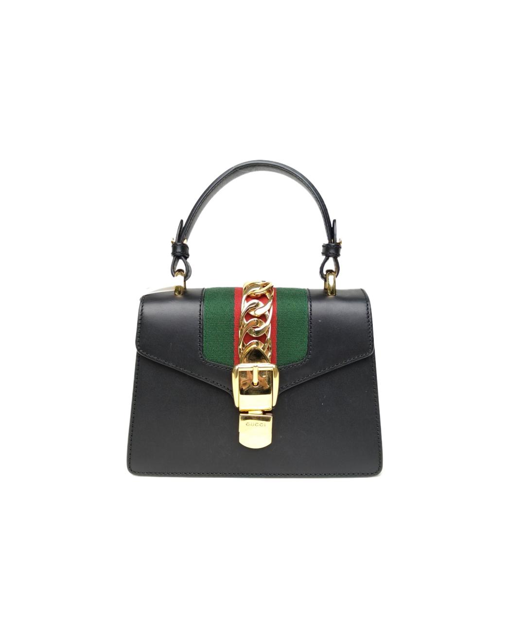 GUCCI Черная кожаная сумка через плечо, фото 10